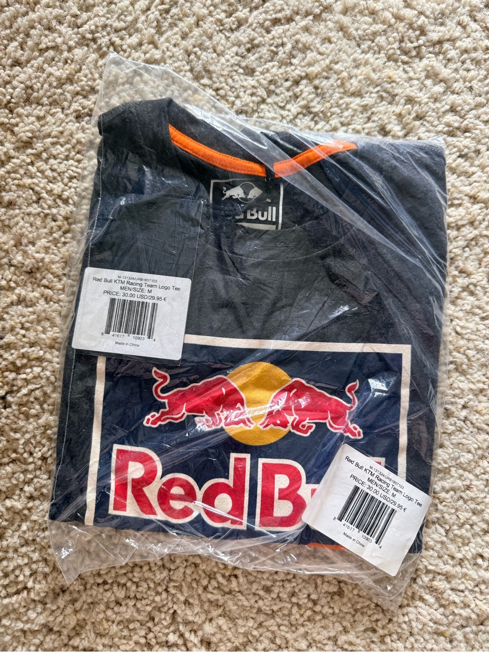 Rare Deadstock Red Bull KTM Racing Team Logo Tee Black Orange Size M